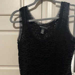 INC - International Concepts - Medium M - Black Mesh Lace Tank